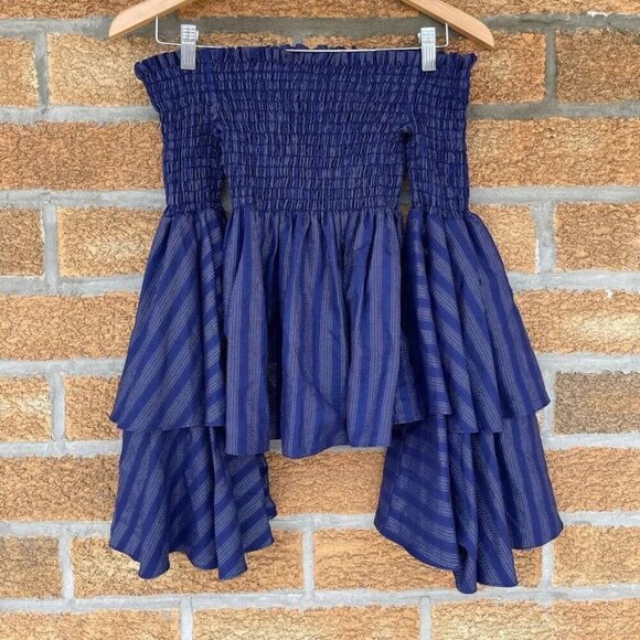 Caroline Constas     Appolonia Smocked Tiered Top SIZE XS - Picture 3 of 14